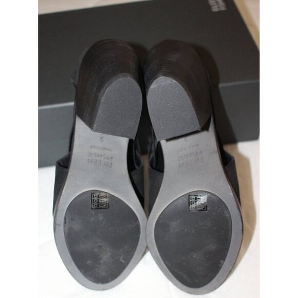 New in Box - Eileen Fisher Alfie Nubuck Cutout Bootie, aka Nikki - Black, 9 - Picture 6 of 7